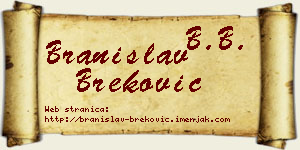 Branislav Breković vizit kartica